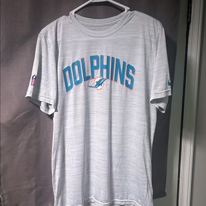 Nike Light Gray Tee with Teal Swoosh
